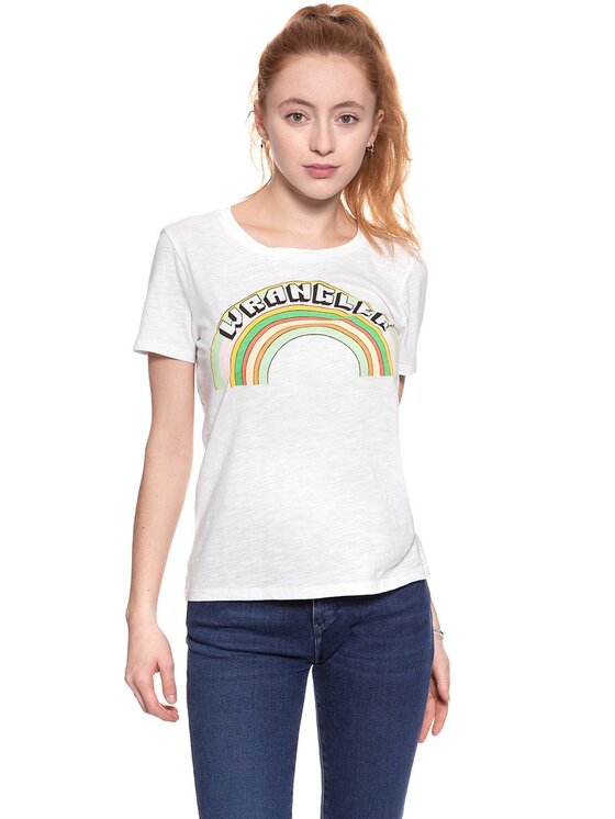 Wrangler Wrangler T-Shirt GRAPHIC TEE Biały Regular Fit