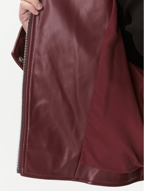 DKNY DKNY Шкіряна куртка P3GCTQ52 Бордовий Regular Fit