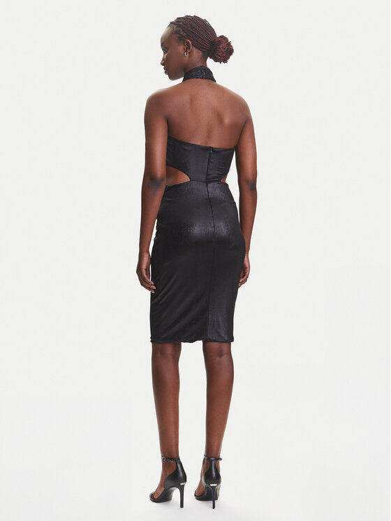 Fracomina Fracomina Sukienka koktajlowa FQ25SD1001W798T4 Czarny Slim Fit