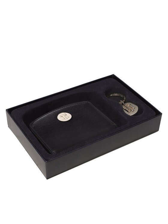 Tommy Hilfiger Set denarnica in obesek za ključe Th Chic Med Wallet And Charm Gp AW0AW14008 Mornarsko modra