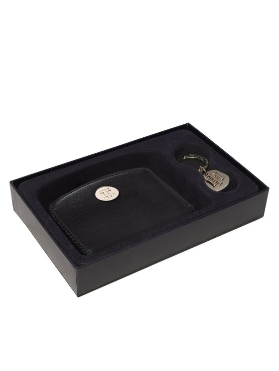 Zestaw portfel i brelok Tommy Hilfiger, Granatowy, Th Chic Med Wallet And Charm Gp AW0AW14008