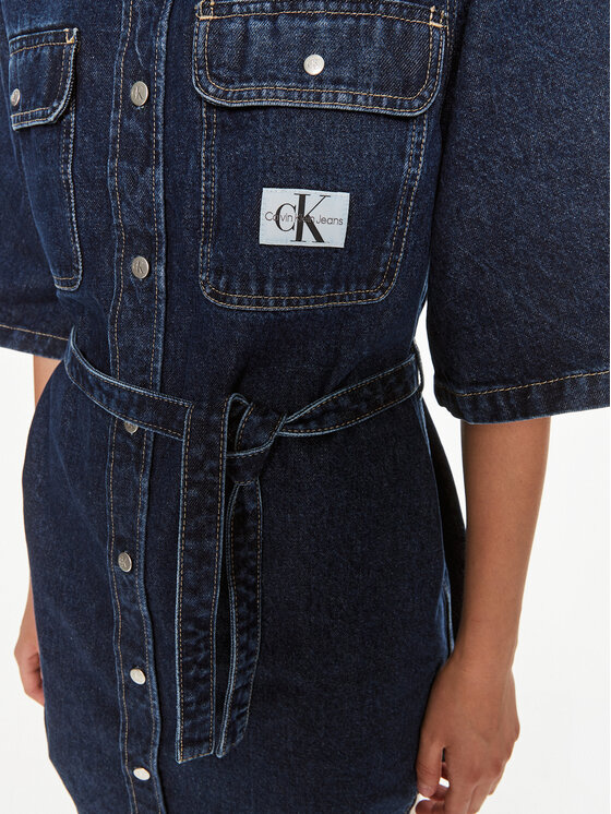 Calvin Klein Jeans Calvin Klein Jeans Дънкова рокля Utility J20J224748 Тъмносин Regular Fit