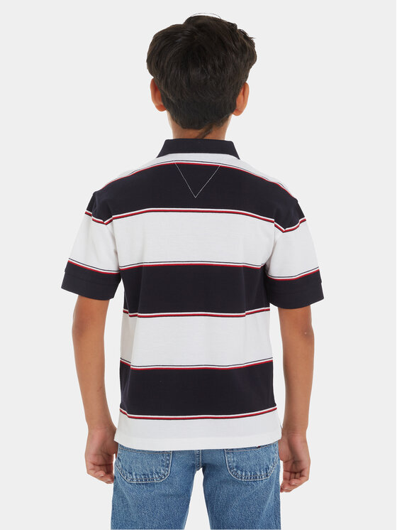 Tommy Hilfiger Tommy Hilfiger Polo majica Global Rugby KB0KB08857 Bela Relaxed Fit