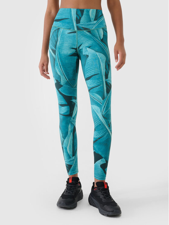 4F 4F Legginsy MULTI ACTIVE Turkusowy Slim Fit