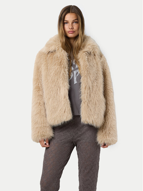 Noisy May Pelliccia Evie 27031886 Beige Regular Fit, taglia : M