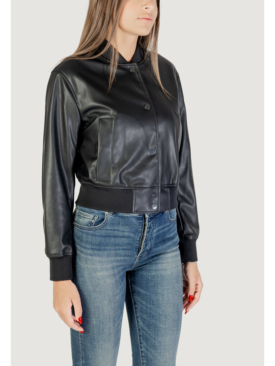 Armani Exchange Armani Exchange Giacca di pelle BLOUSON JACKET Nero Casual Fit