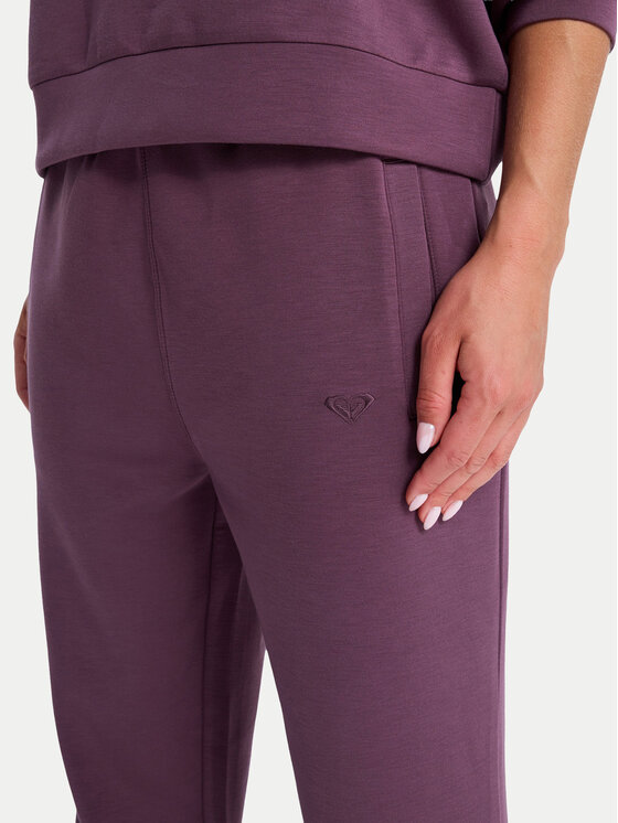 Roxy Roxy Teplákové nohavice Rise & Vibe Sweets ERJNP03660 Bordová Regular Fit