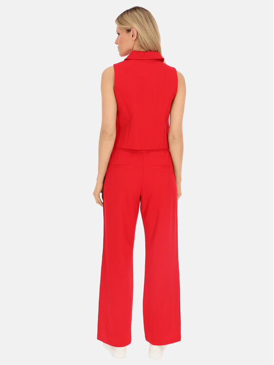 Red Button Red Button Kamizelka Zipper Czerwony Regular Fit