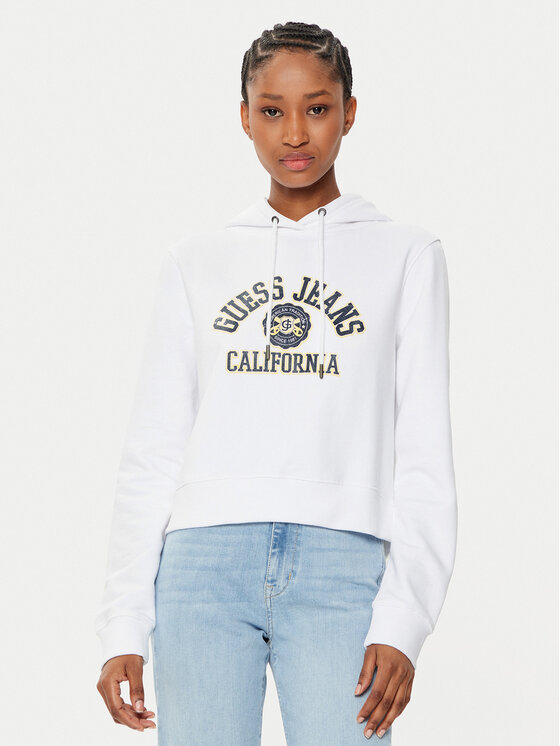 Guess Guess Bluză W5RQ29 K68I4 Alb Regular Fit