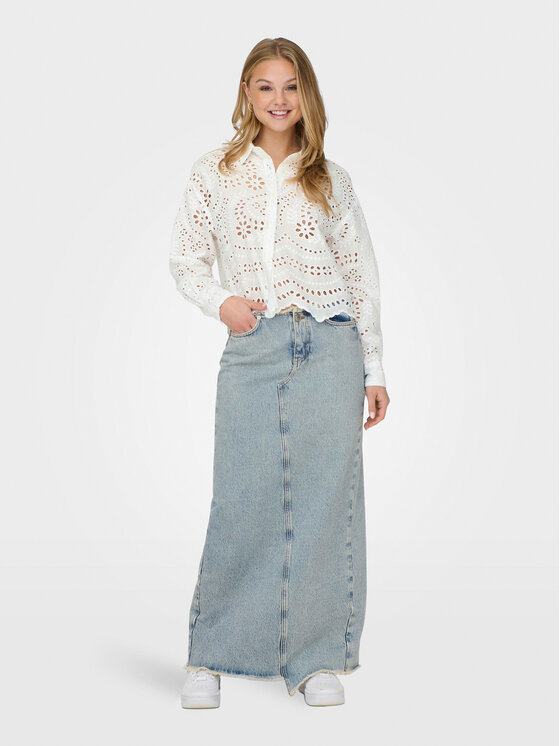 ONLY ONLY Košulja Bobby 15314566 Bijela Cropped Fit