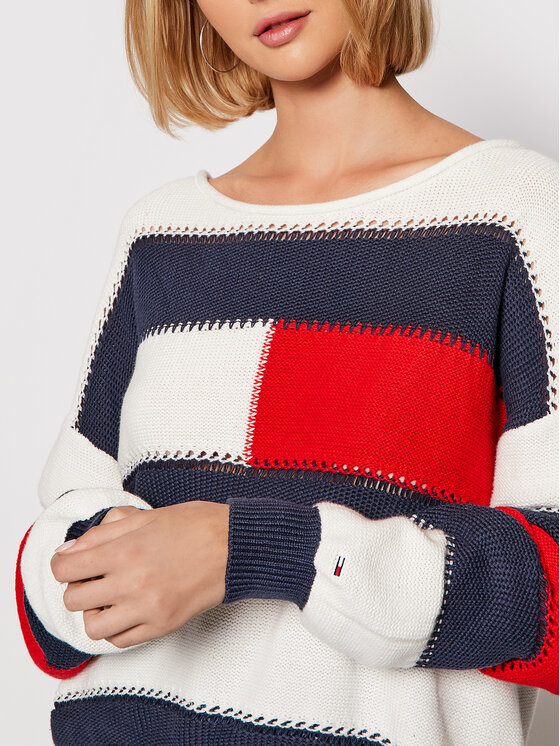 Tommy Jeans Pull Tjw Rwb Stripe DW0DW10335 Multicolore Relaxed Fit •  Modivo.fr
