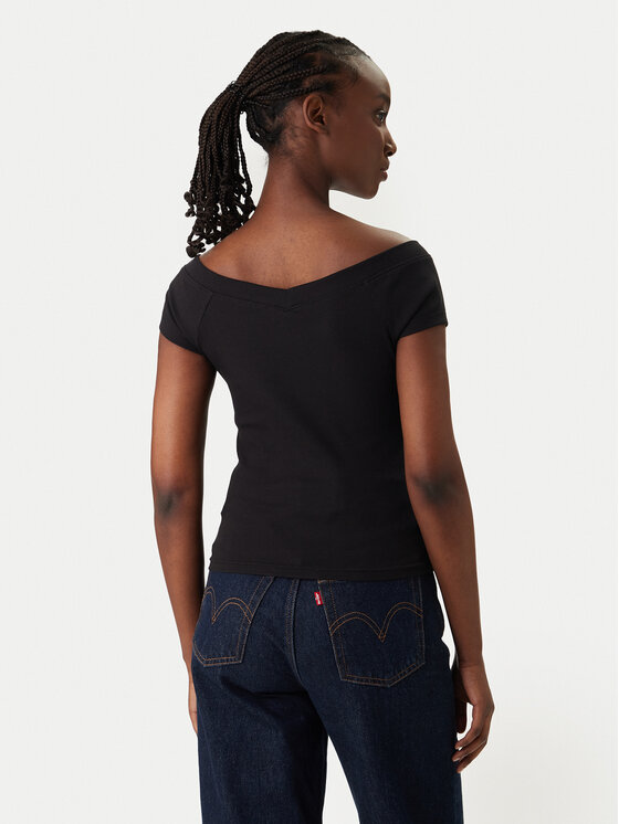 Tommy Jeans Tommy Jeans Blúz DW0DW22265 Fekete Slim Fit