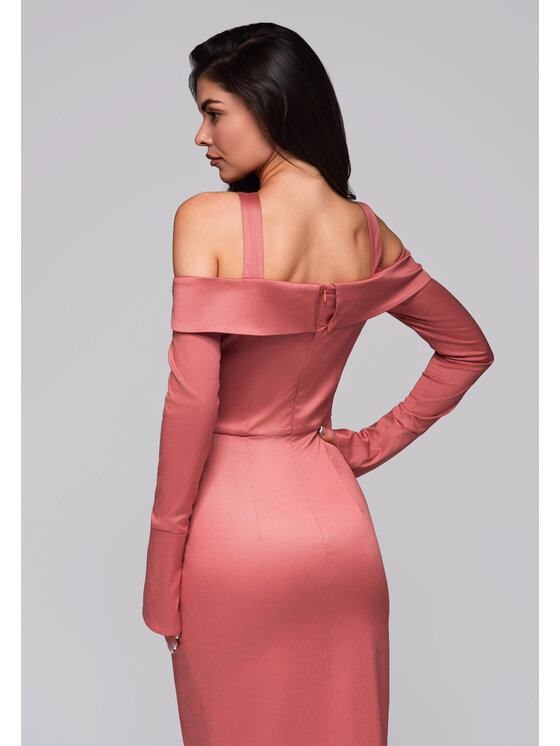 Ombre Ombre Sukienka wieczorowa LA-OM-DLR250 Różowy Regular Fit