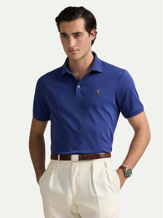 Polo Ralph Lauren Polo 710704319164 Blu scuro Slim Fit, taglia : L