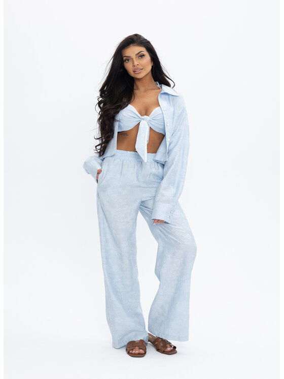 Love Saints Love Saints Komplet bluzka i spodnie L26LF-KE-K01 Niebieski Slim Fit