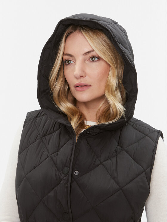 TWINSET TWINSET Αμάνικο Μπουφάν 232TP2241 Μαύρο Regular Fit