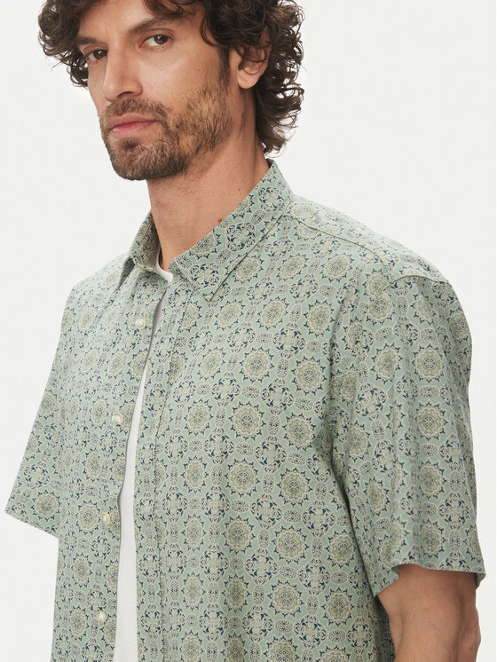 Selected Homme Selected Homme Košeľa New Linen 16079053 Zelená Regular Fit