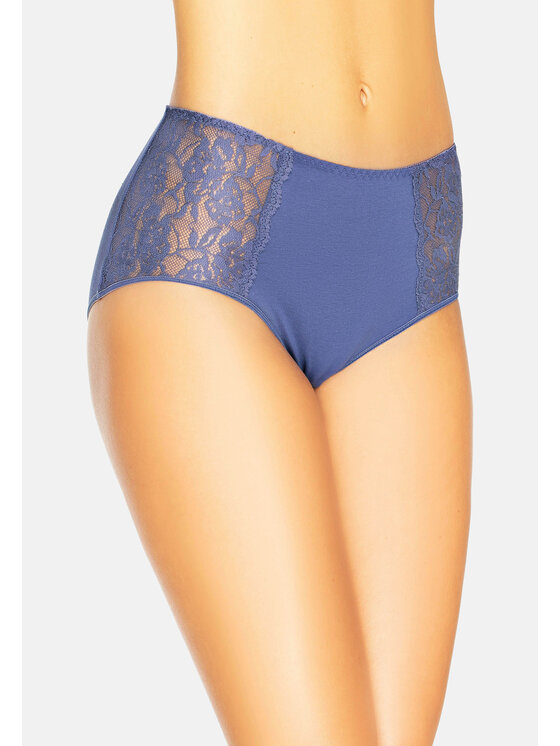 Figi klasyczne z wysokim stanem, rozmiar 3XL, Niebieskie, 14