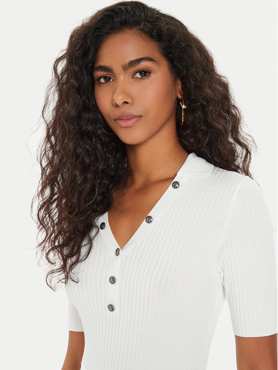 Guess Guess Sukienka dzianinowa W4YK16 Z37K0 Biały Slim Fit