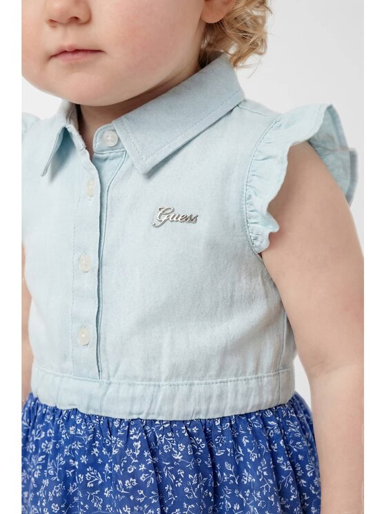 Guess Kids Guess Kids Sukienka codzienna 181327 Błękitny Classic Fit