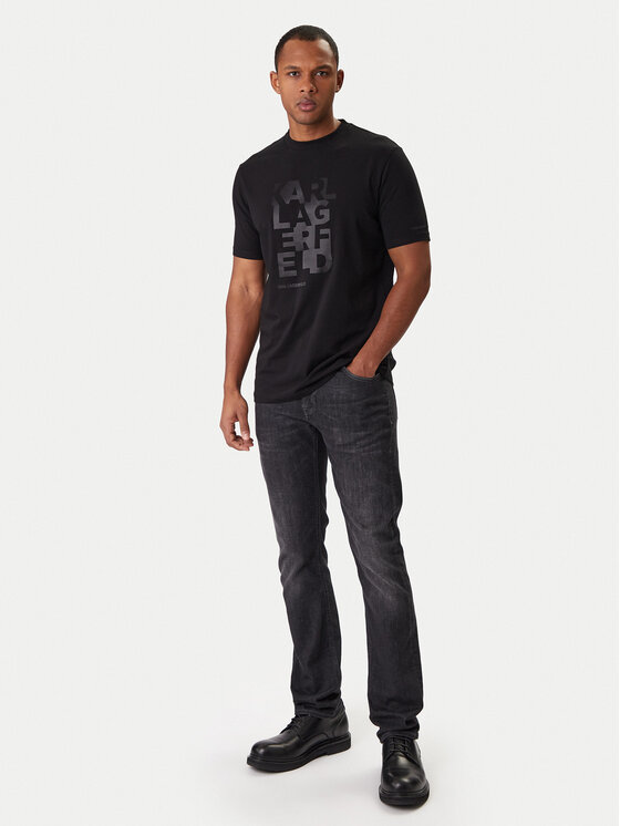 KARL LAGERFELD KARL LAGERFELD Tričko 755053 561221 Čierna Regular Fit