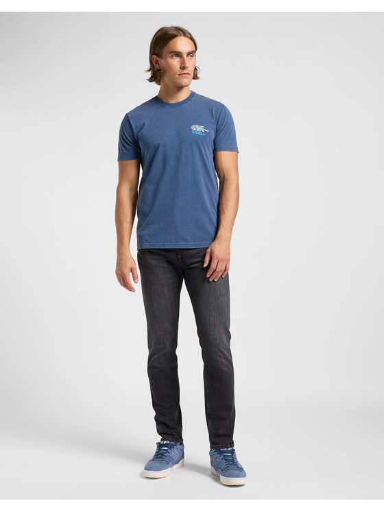 Lee Lee T-Shirt MEDIUM LOGO TEE Niebieski Regular Fit