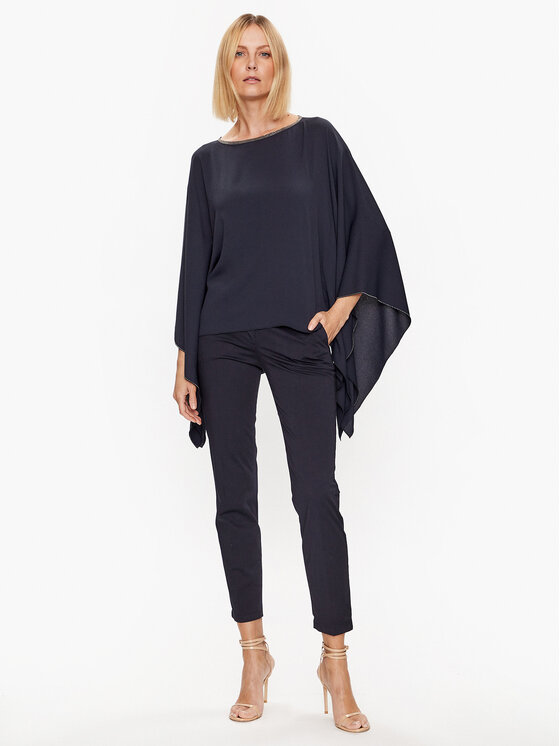 Fabiana Filippi Fabiana Filippi Spodnie materiałowe PADP02W364 Granatowy Regular Fit