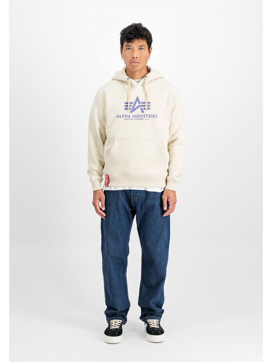 Alpha Industries Alpha Industries Bluza Basic Big Logo Hoodie Beżowy Regular Fit