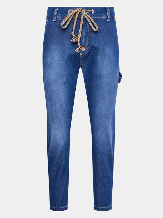 Please Jeans hlače P0QUDA4PBQ Mornarsko modra Regular Fit