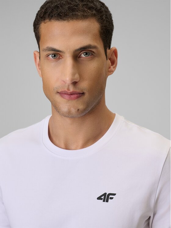 4F 4F T-Shirt 4FRMM00TTSHM4193-10S Λευκό Slim Fit