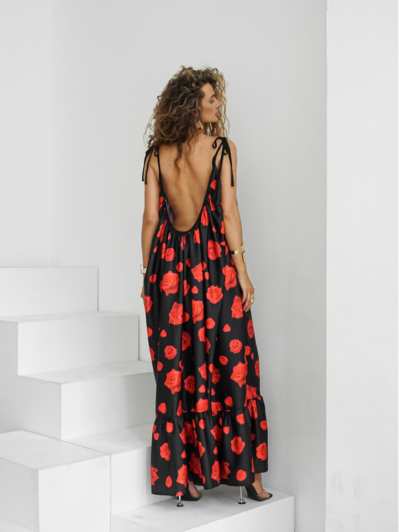LilaLou LilaLou Sukienka letnia Gypsy Czarny Oversize