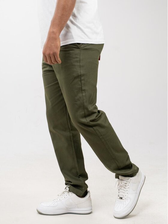 Jigga Wear Jigga Wear Spodnie materiałowe Spodnie Materiałowe Chino Męskie Oliwkowe Jigga Wear Chino M Khaki Regular Fit