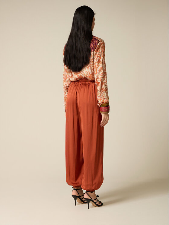 Oltre Oltre Pantaloni di tessuto P001J002649N022 Arancione Boy Fit