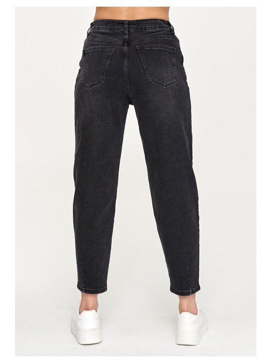 Makadamia Makadamia Jeansy C70 Czarny Baggy Fit