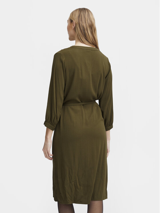 Fransa Fransa Sukienka koszulowa 20613327 Zielony Regular Fit