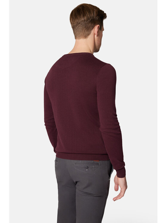 Lancerto Lancerto Sweter Morey SW073223000024 Bordowy Regular Fit