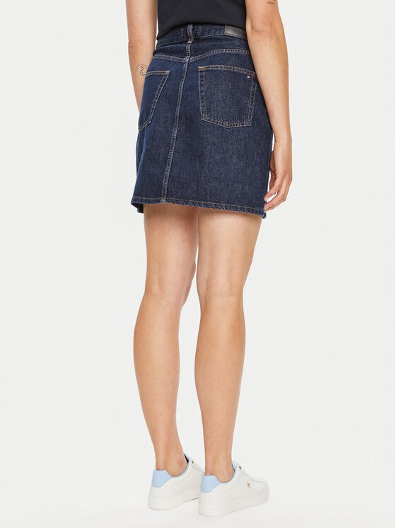 Tommy Hilfiger Tommy Hilfiger Φούστα τζιν WW0WW42220 Σκούρο μπλε Regular Fit