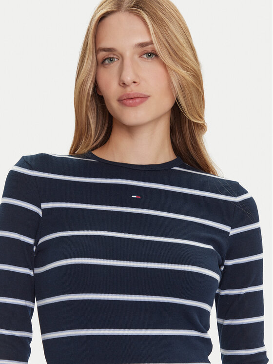 Tommy Jeans Tommy Jeans Majica Essential DW0DW17387 Tamnoplava Slim Fit