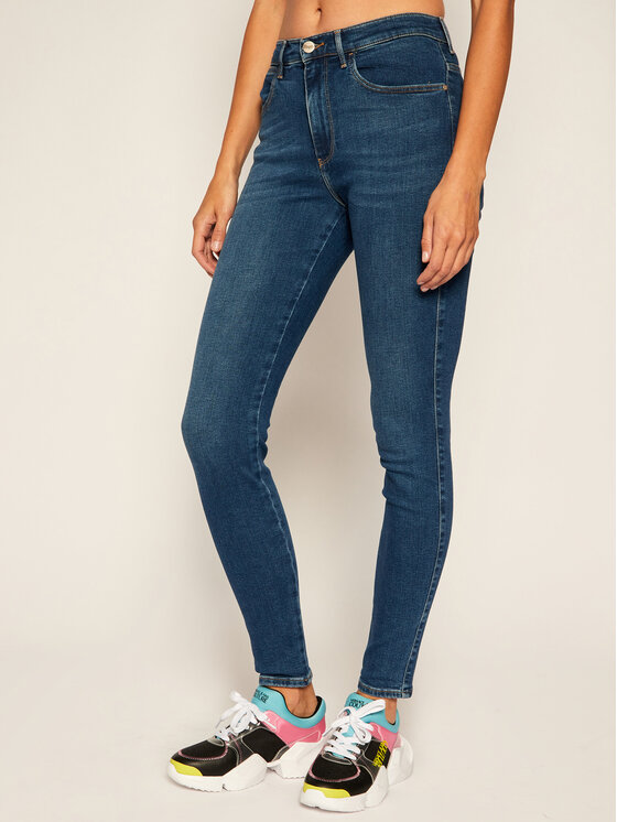Wrangler Wrangler Jeansy High Rise W27HVQX8E 112128135 Niebieski Skinny Fit