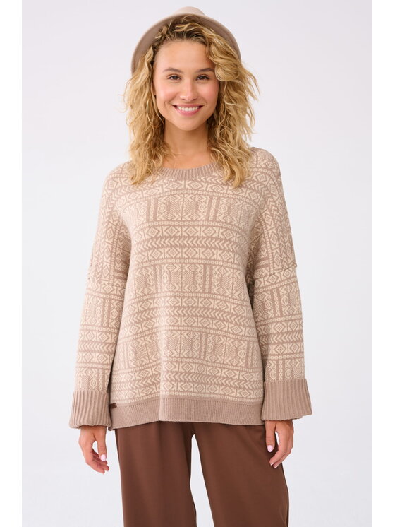 blue shadow blue shadow Sweter Sakuru BS Beżowy Standard Fit
