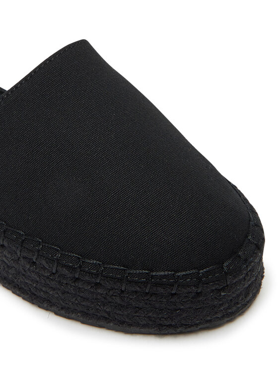 Czarne espadryle Calvin Klein Jeans z okrągłym noskiem, na