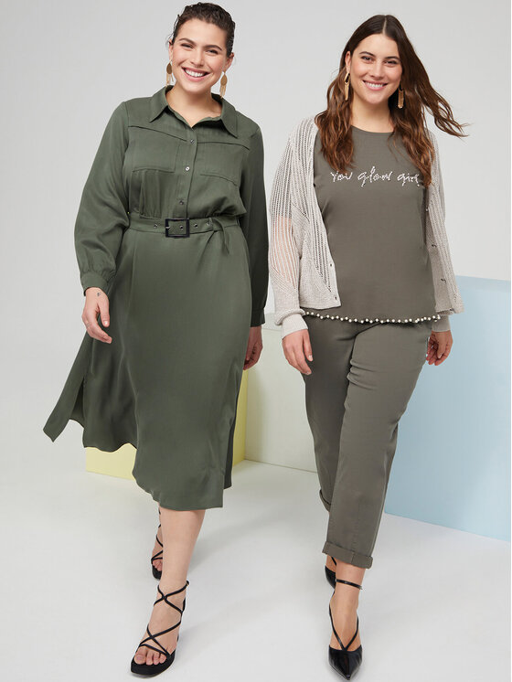 Fiorella Rubino Fiorella Rubino Vestito da giorno 7563T001581N035 Verde A-Line Fit