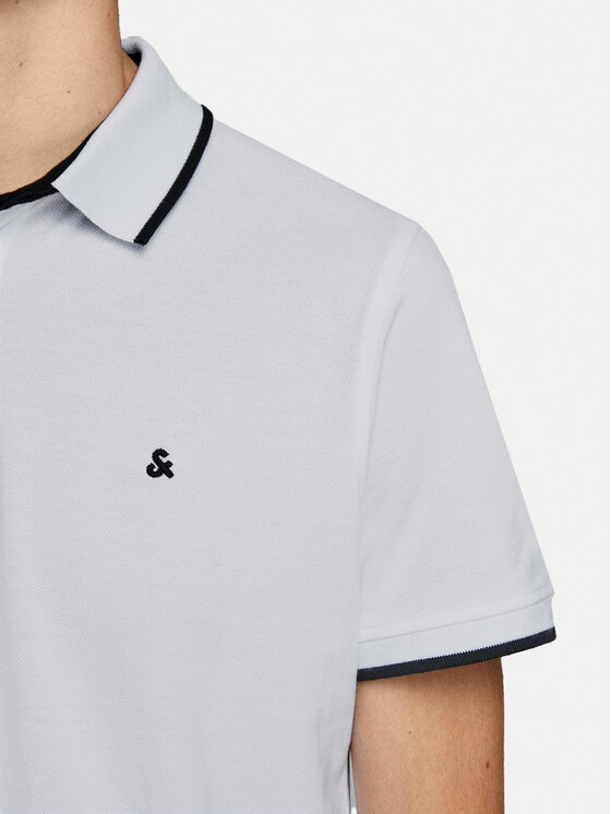 Jack & Jones Jack & Jones Tricou polo Paulos 12136668 Alb Slim Fit
