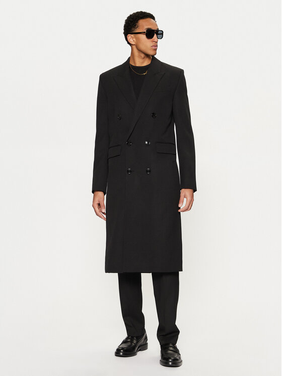 AMI Paris AMI Paris Átmeneti kabát HCO319.WV0037 Fekete Regular Fit