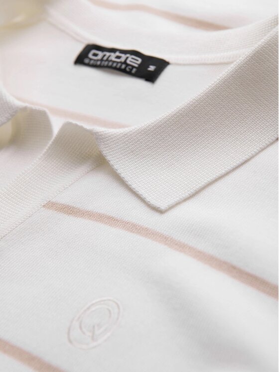 Ombre Ombre Longsleeve OM-POLS-0146 Biały Regular Fit