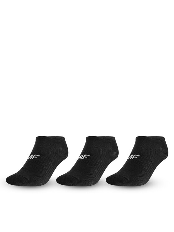 4F 4F 3er-Set Kinder Sneakersocken 4FJWSS24USOCU255 Schwarz