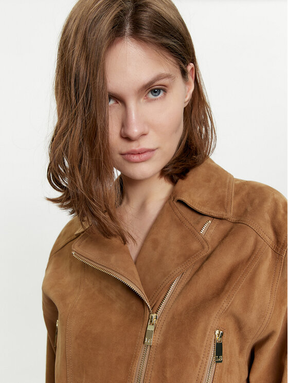 Luisa Spagnoli Luisa Spagnoli Ādas jaka Vespucci 540807 Brūns Regular Fit