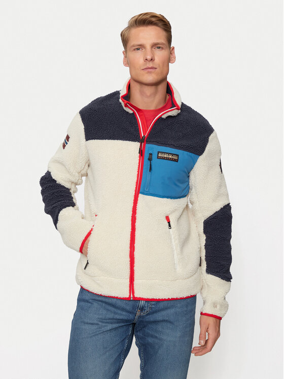 Napapijri Felpa di pile Yupik NP0A4GNT Beige Regular Fit, taglia : XXL