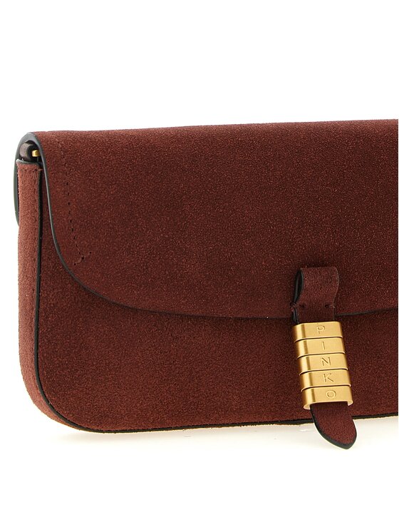 PINKO PINKO Torebka Bordeaux Cowhide Shoulder Bordowy