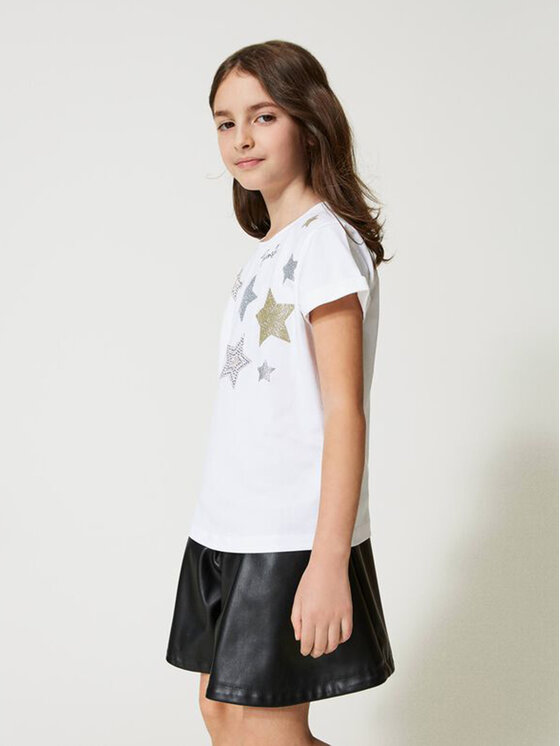 TWINSET TWINSET T-Shirt 231GJ2065 Biały Regular Fit